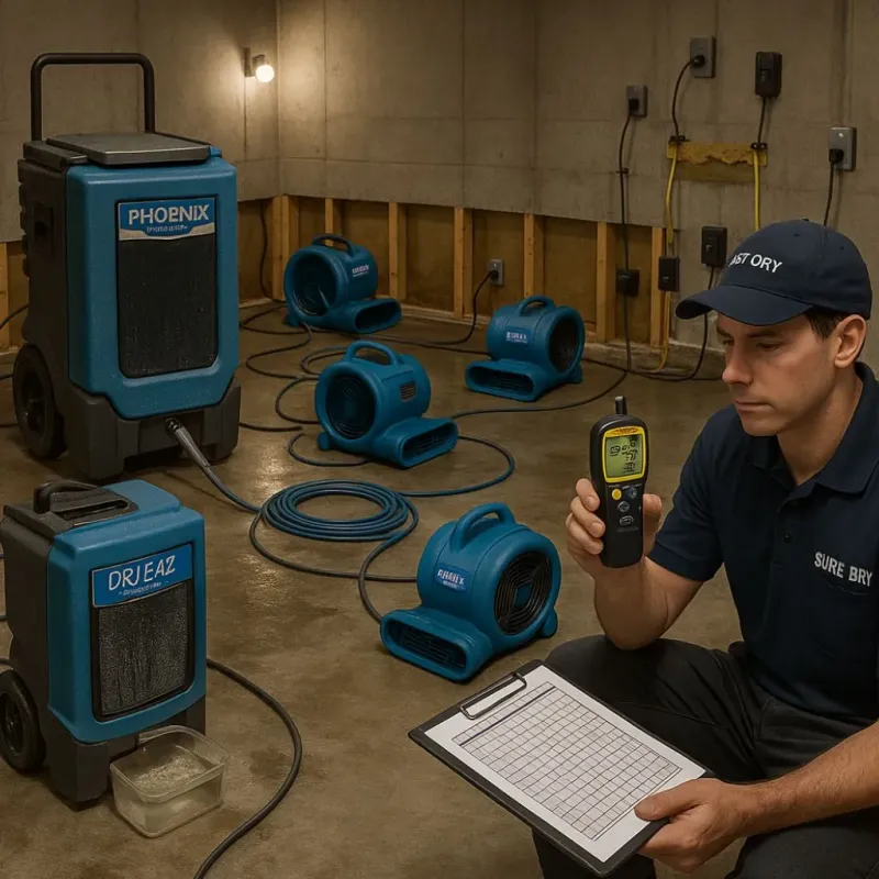 Structural Drying and Dehumidification process in Lynn County, TX